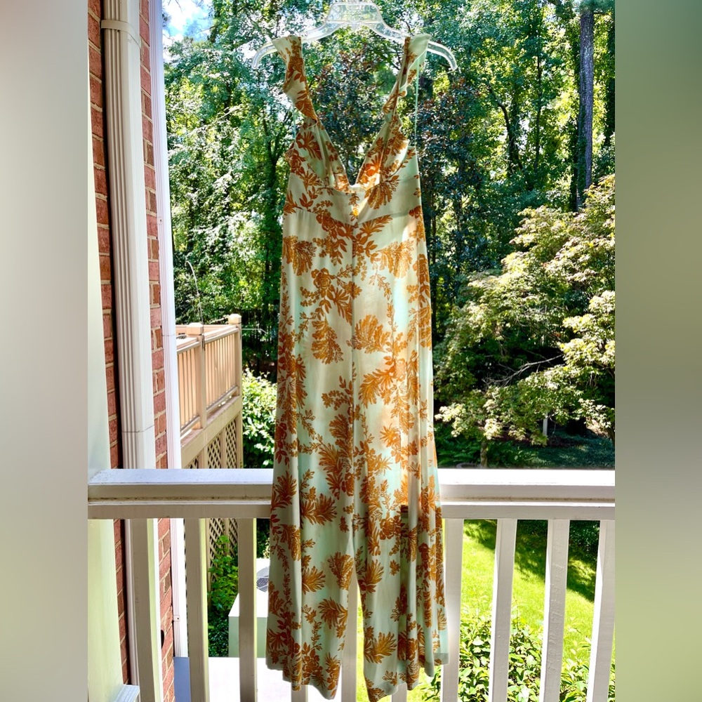 Free People White and Gold Floral Jumpsuit - Picture 5 of 6